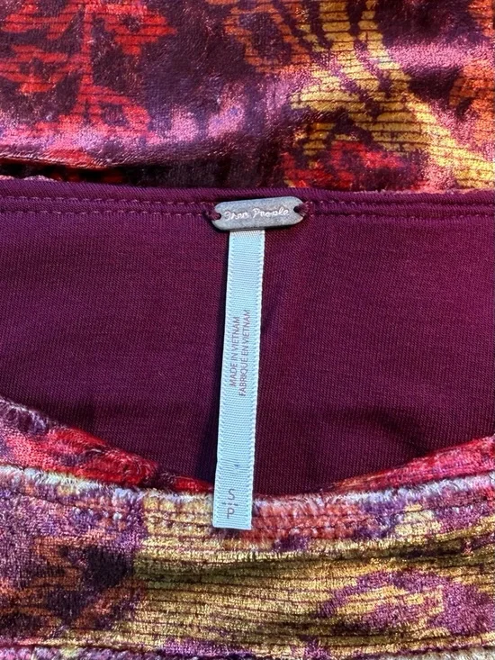 Free People Hold Me Closer Flared Bell Bottom Pant Small Velvet Flame Combo - Picture 2 of 16